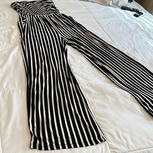 Striped Black and White Jumpsuit